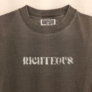Righteous Trust Jesus Short Sleeve Graphic Crew Neck T Shirt Mens Size S Gray